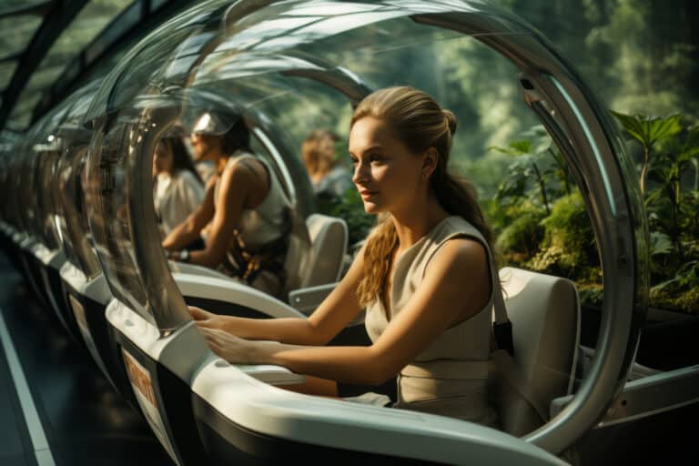 Un écosystème de travail moderne où l'humain et la nature cohabitent, symbolisant la croissance régénérative en entreprise.