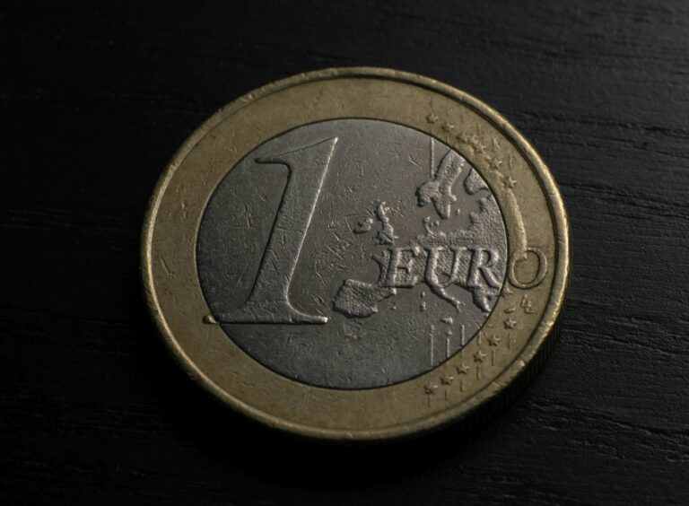 Pièce d'un euro en gros plan