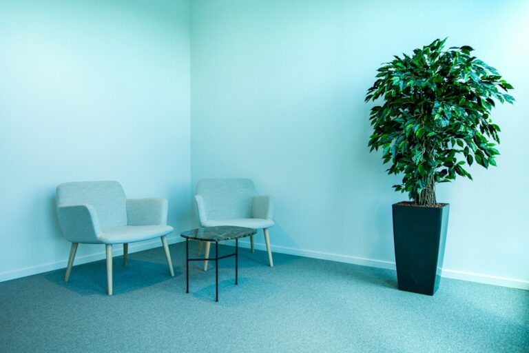 Salle d'attente avec chaises vides